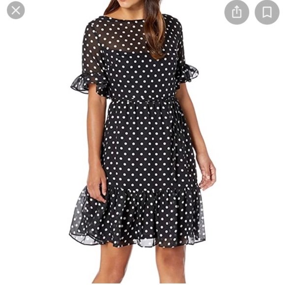Betsey Johnson Dresses & Skirts - Betsey Johnson sz 12P Black & White Polka Dot Dress